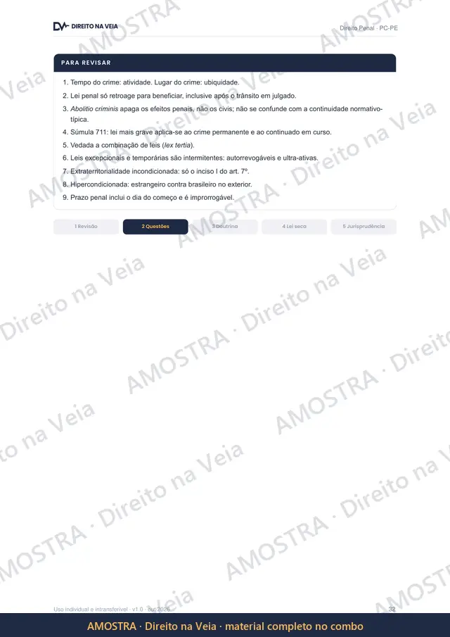 Amostra: Para revisar em 2 minutos · Apostila PC-PE