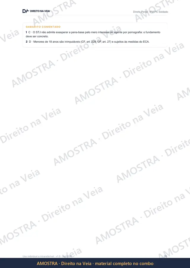 Amostra: Questão real comentada · Apostila PM-PE Soldado