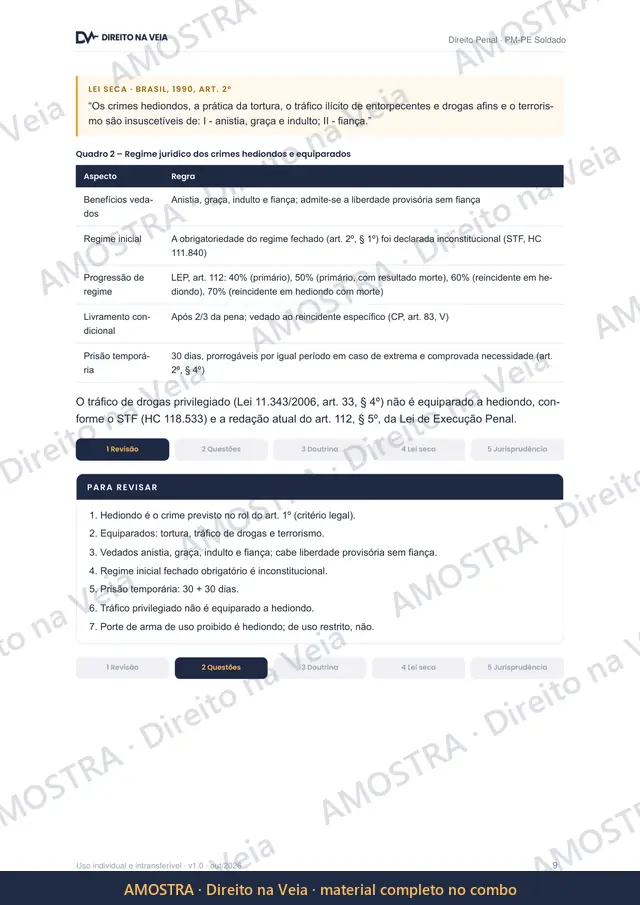 Amostra: Lei seca destacada · Apostila PM-PE Soldado